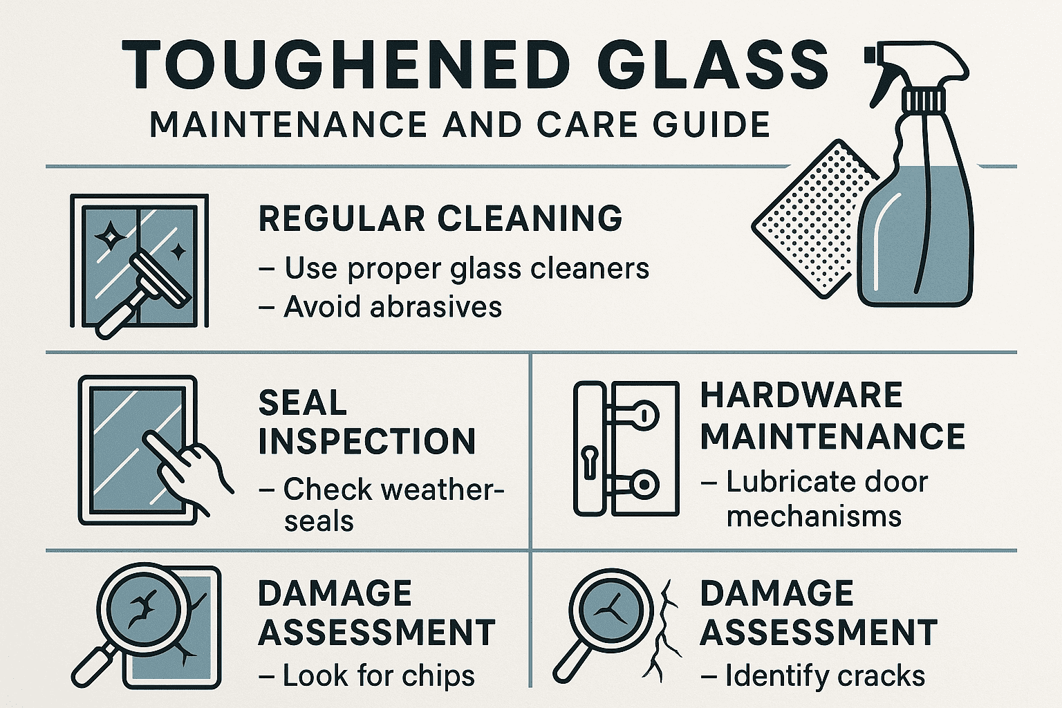 Comprehensive maintenance guide for toughened glass
