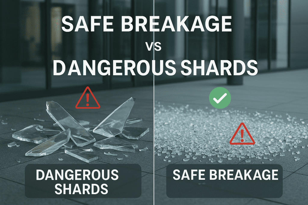 toughened glass safe breakage vs dangerous shards