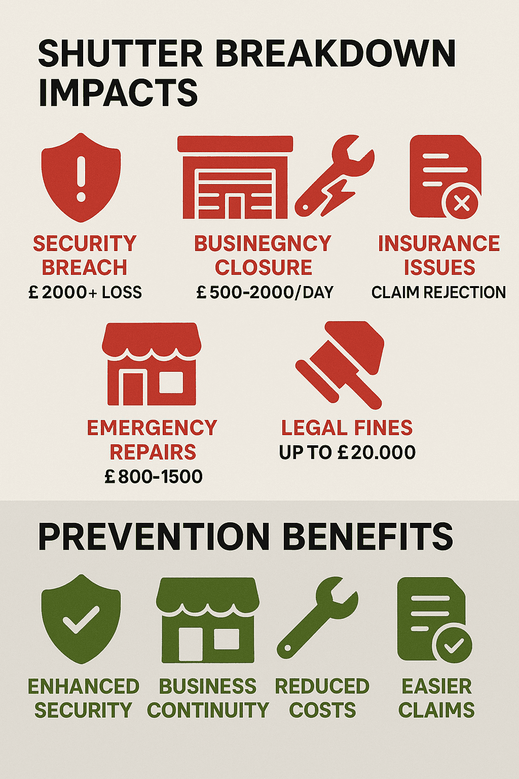 Business impact of roller shutter breakdown