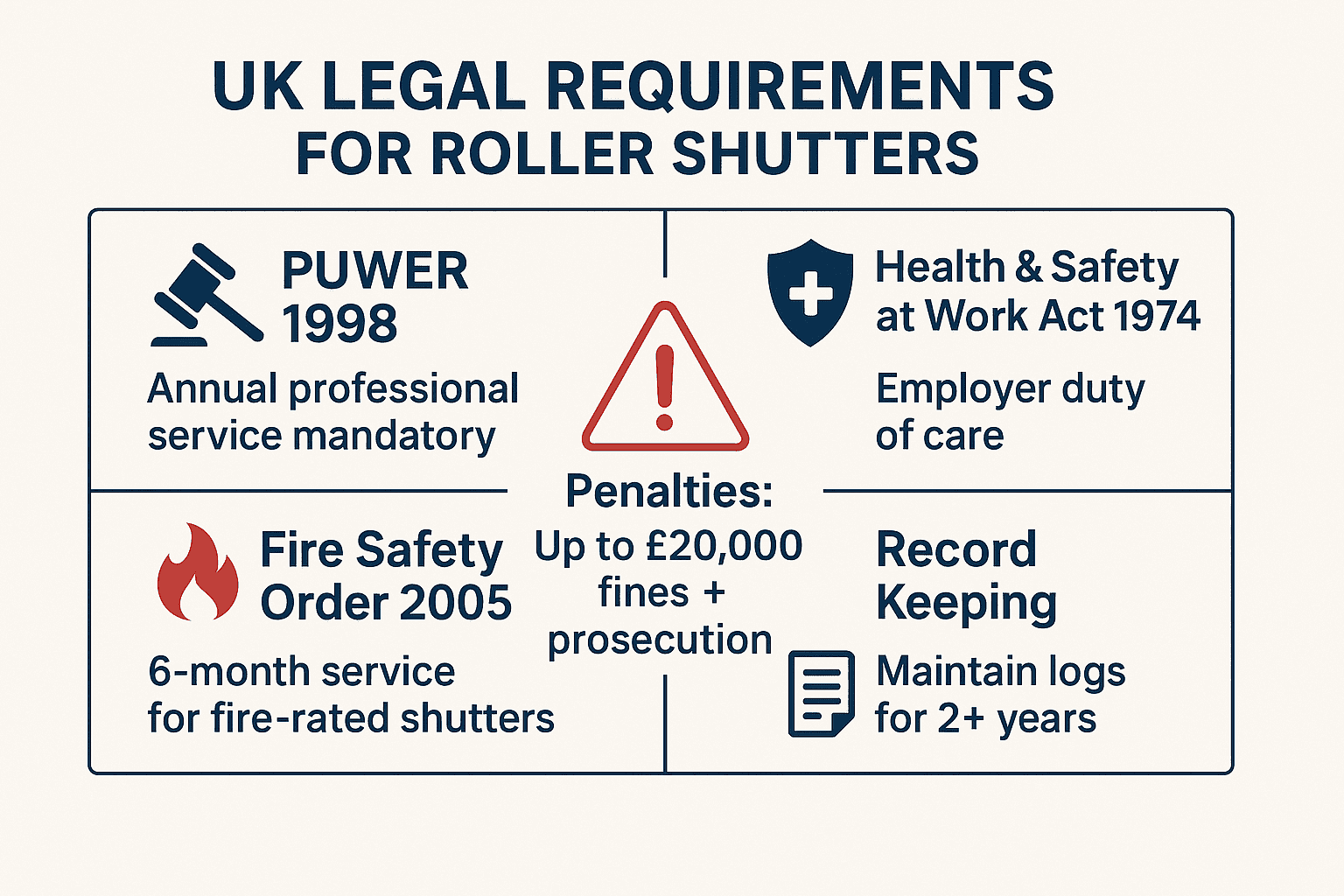 UK legal requirements for roller shutters