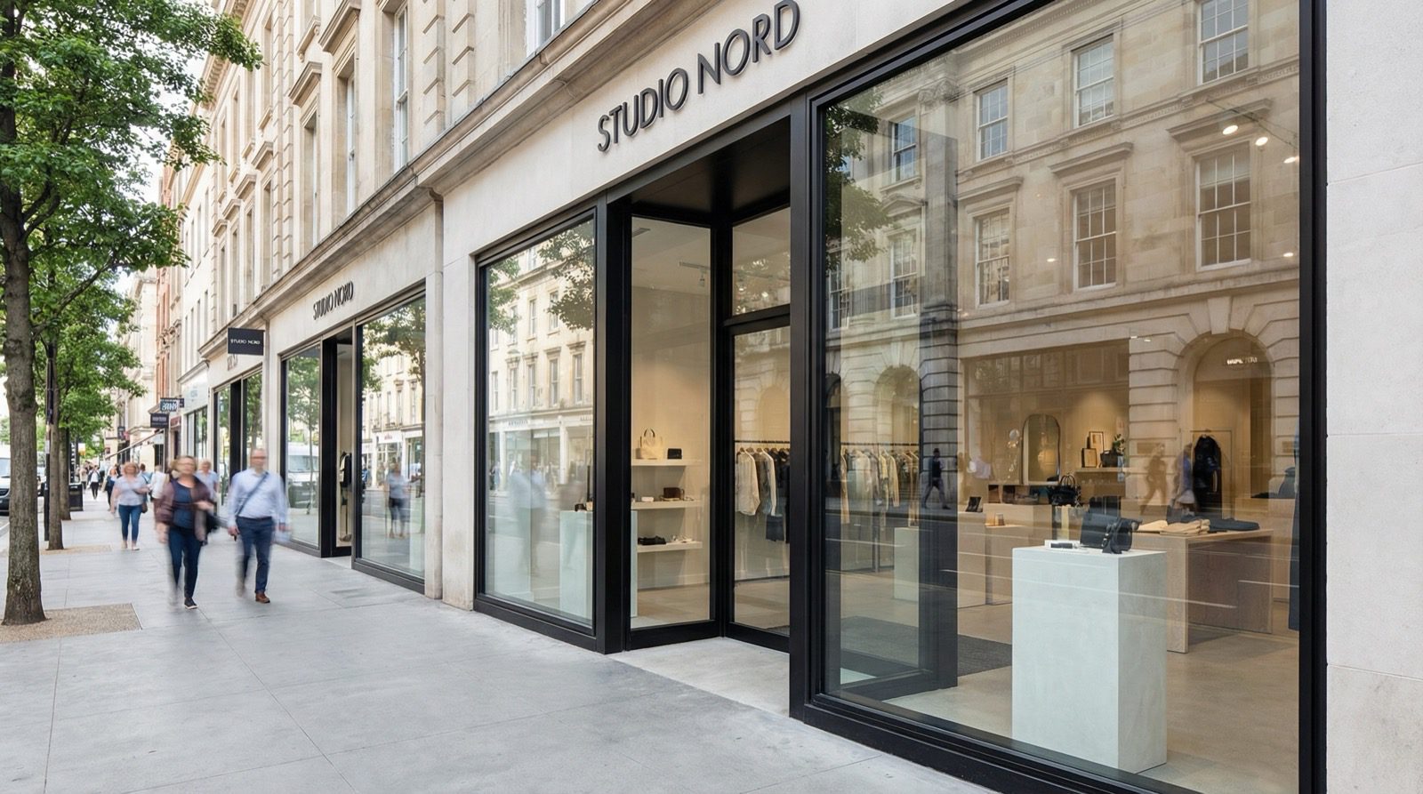 Modern commercial shop front installation