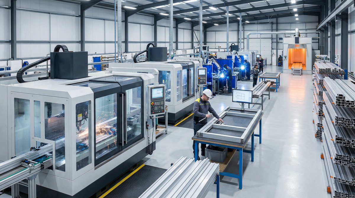 Precision aluminium shop front manufacturing facility