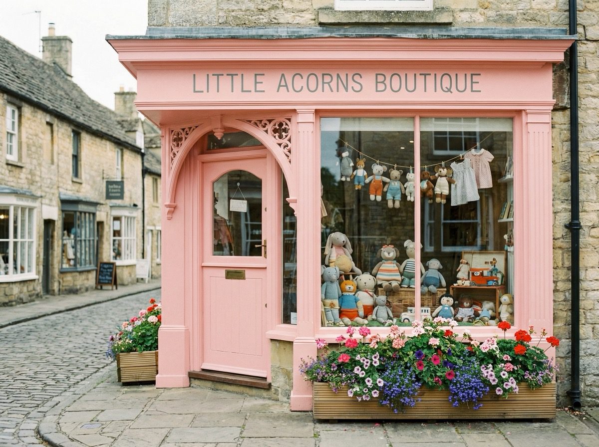Dark green painted timber shopfront for delicatessen