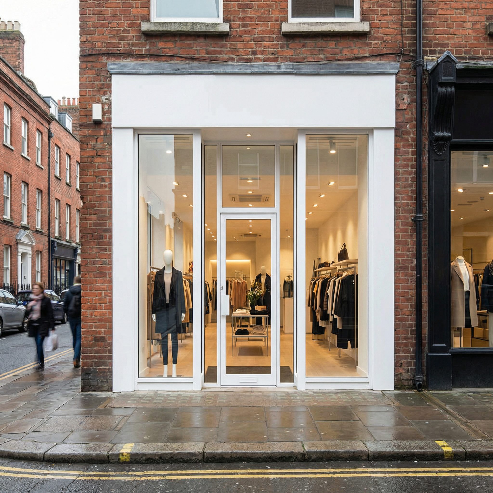 Standard aluminium shop front for retail store