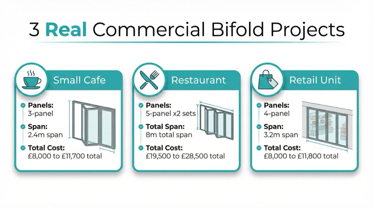 Three real commercial bifold door project cost examples