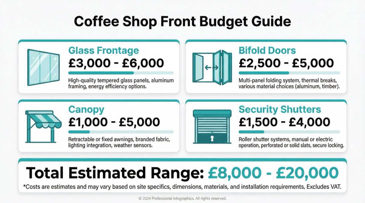 Coffee shop front budget guide four cost components