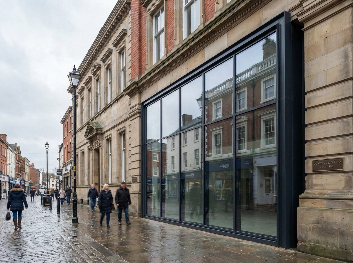 Curtain wall sensitively integrated with heritage architecture in conservation area