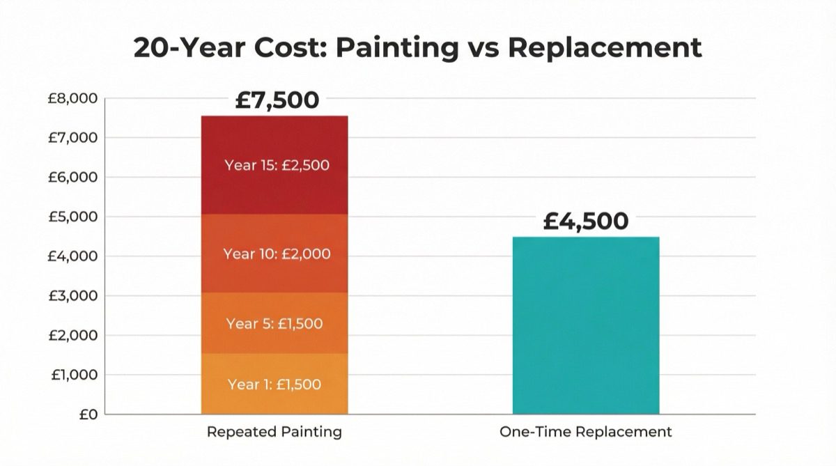 20-year cost comparison painting vs replacement