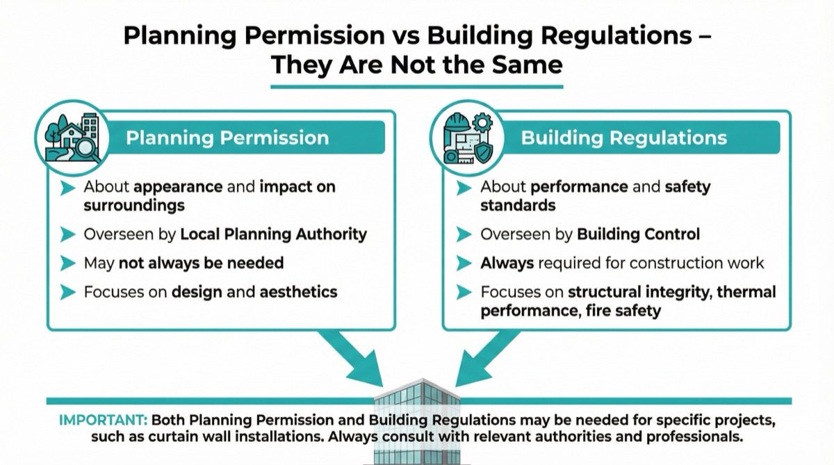Planning permission vs building regulations - they are not the same