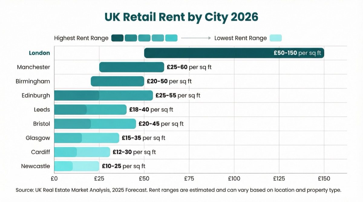 UK retail rent by city 2026